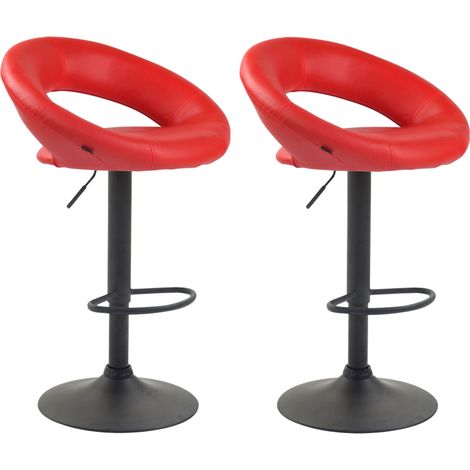 2er Set Barhocker Olinda Kunstleder rot schwarz