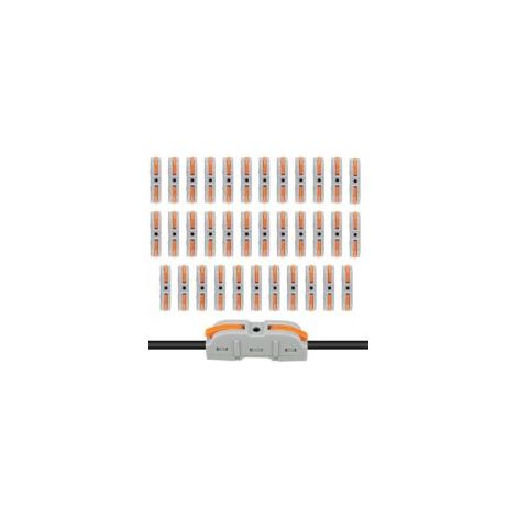 Bardusch - 35 Pièces Connecteur Electrique Orange Grisâtre Rapide Avec Levier,Domino Electrique Raccord Electrique Idéaux pour Le Câblage Résidentiel, Automobile et Industriell