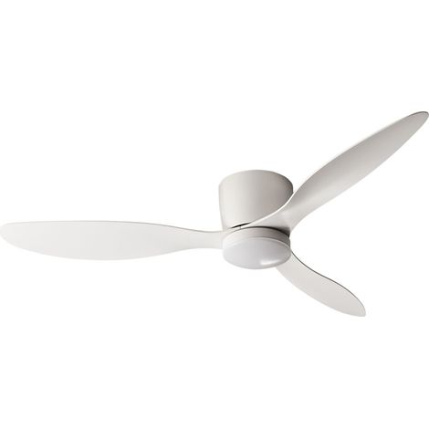 Ventilateur de Plafond Moderne en Fer Eclairage LED avec Télécommande 5 Vitesses 3 Options de Lumières Blanc Vembar