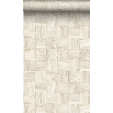 papier peint morceaux carrés de déchets de bois beige  - Origin Wallcoverings (1/5)