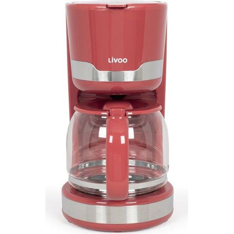Caffettiera elettrica - LIVOO - DOD201RC - 1000 W - 1,5 L - 12 a 14 tazze - Rosso chili