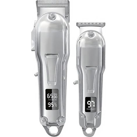 Tondeuse à cheveux pour hommes, sans fil, pour une coupe de près. Kit de coupe de cheveux et de barbe. Convient aux hommes, femmes et enfants. Tondeuse avec écran LCD rechargeable. (1/5)