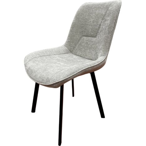 Chaise tissu gris clair Robin (1/3)