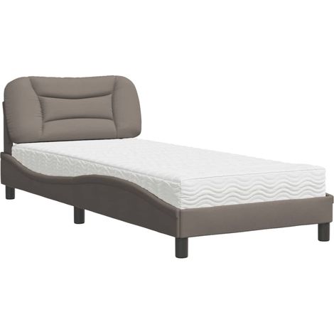 Maison Exclusive - Letto con Materasso Hvar Tortora 80x200 cm in Tessuto (1/5)