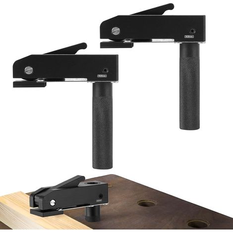 Abrazadera de escritorio de liberación rápida - 20 mm - Abrazadera fija - Ajustable - Para orificio de tope de banco - Para tallado, rectificado, fresado (2, 19 mm) (1/5)