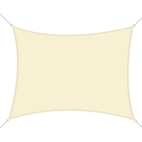 Voile d'ombrage rectangulaire 4 x 6 m, auvent extérieur respirant en polyester anti-UV, blanc crème