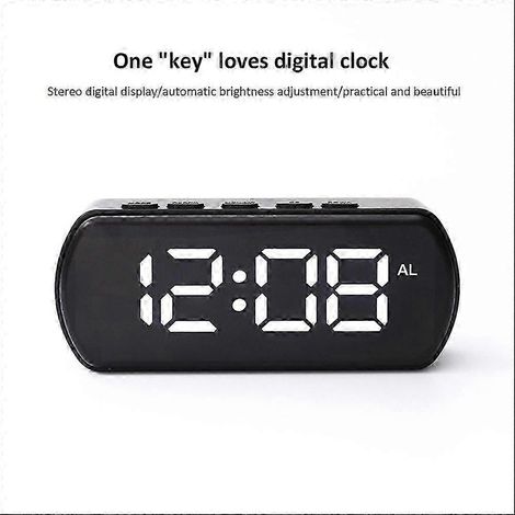 Réveil numérique intelligent de chevet, horloge de bureau USB de voyage à LED rouge avec affichage de la date et de la température au format 12/24 h et fonction snoe pour la chambre à coucher (1/2)