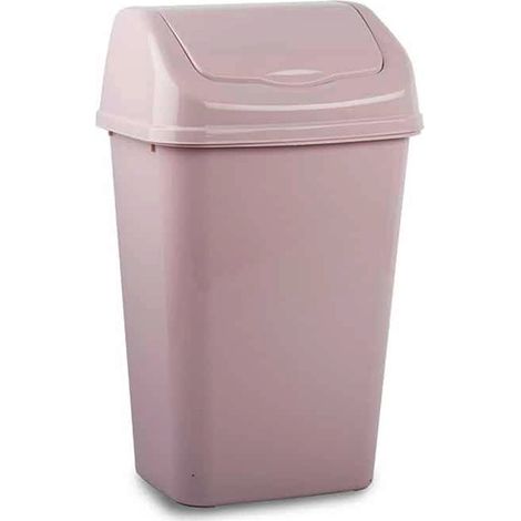 Cubo basura papelera basculante plastico 9 Litros Rosa claro (1/5)