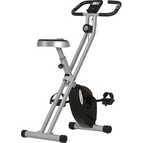 SPORTNOW Folding Exercise Bike with Heart-Rate Sensor for Home Use, Black/Grey (1/5)