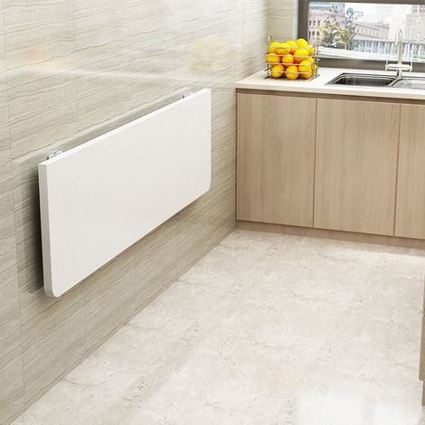 – Table pliante murale 60x30cm – Design élégant et simple – Capacité de charge élevée – Pour espaces confinés – MDF blanc