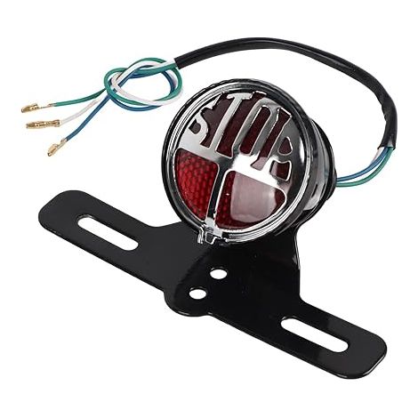 Feux ère Moto Vintage, LED, Rouge, Pour Motocyclette et ATV, Éclairage LED, Support de Plaque d'Immatriculation Robuste, Adaptable à la Plupart des Motos (1/5)