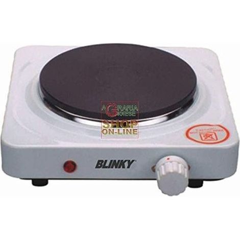 Blinky ES-2610 Fornello Elettrico Piastra in Acciaio 150 mm 1000 W con Luce di Accensione e Regolatore Temperatura