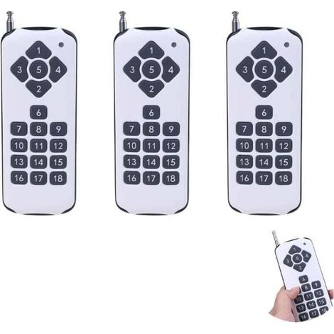 3 pc Accessoires pour outils multifonctions - Télécommande RF ASK 18 canaux 433 MHz 18 touches, émetteur sans fil haute puissance pour alarme de commutation - (Couleur : blanc) (1/4)