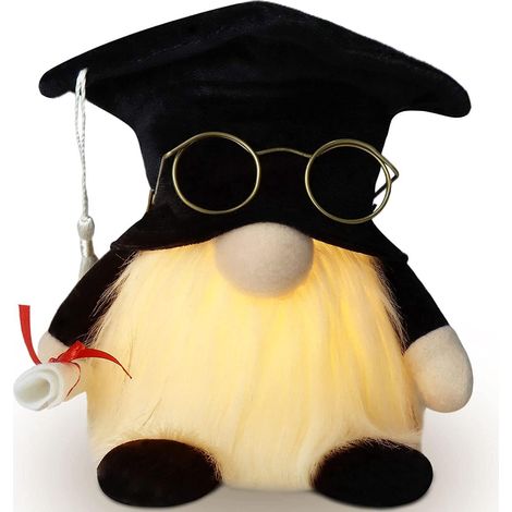 Abschlussgeschenk-Dekorationen 2023 für Schüler und Lehrer: Plüsch-Gnome als Glückwunsch-Partydekoration (1/5)