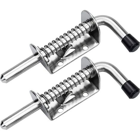 2Pcs Verrou Porte de Garage Loquet a Ressort Boulons à Ressort en Acier Loquets et Verrous De Portes 128mm (1/5)