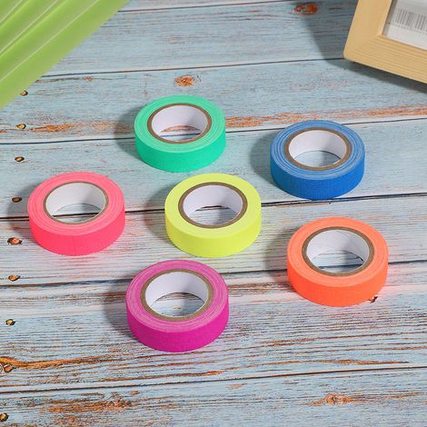 Ruban adhésif fluorescent en coton 6 couleurs, ruban lumineux mat à haute adhérence sous lumière UV