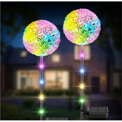 Lampe Solaire Exterieur - Pissenlit - 2 Modes - Multicolore - LED - Contemporain (1/4)