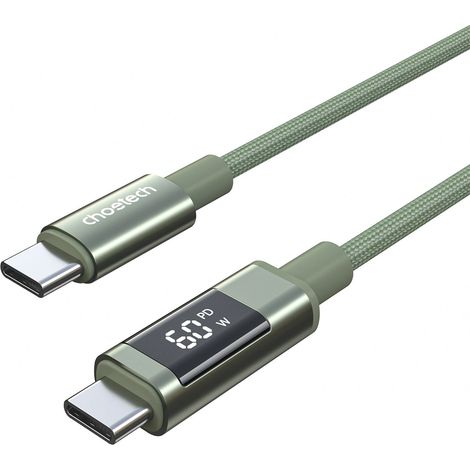 Choetech XCC-1068 PD 60W USB-C - Cable USB-C con pantalla de 1,2 m - Verde (1/5)
