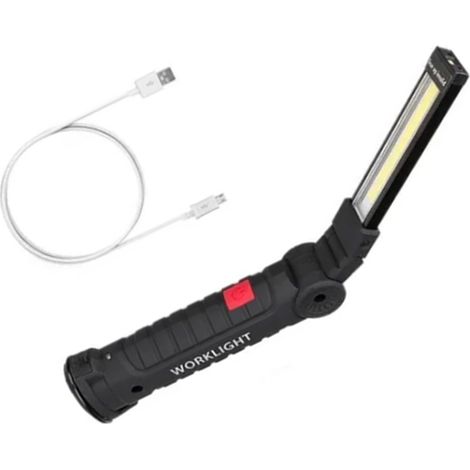 Autoreparatur-Arbeitsleuchte, magnetische, faltbare, drehbare LED-Taschenlampe mit Ladefunktion und USB-Kabel (1/5)