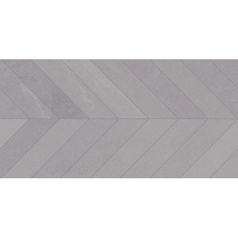 Carrelage sol / mur effet béton design chevron gris 60x120 cm SEINE RILSE GRIS(vendu par boite de 1.44m2) (1/2)