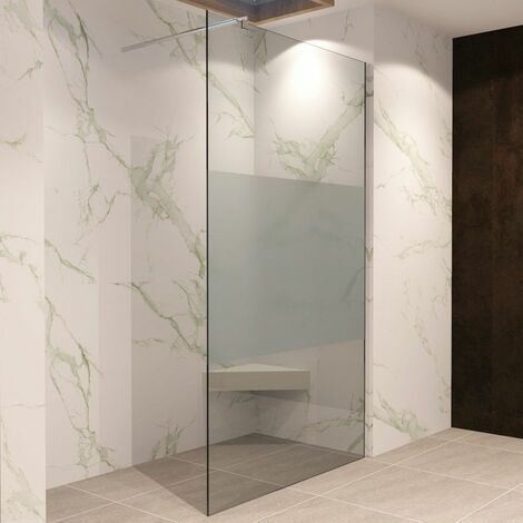 Walk In Dusche Duschwand Duschabtrennung Teilsatiniert Edelstahl 120x200cm 10mm WMF740 (1/5)