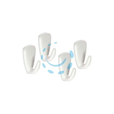 GANCIO ADESIVO PICCOLO IN PLASTICA PZ.4 "PRESTO" - cm.2x3