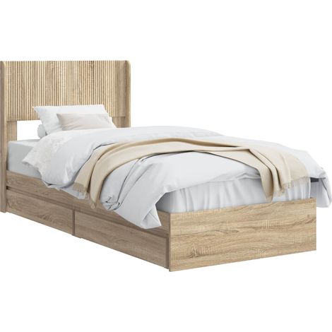 Bed Frame with Storage and Headboard Sonoma Oak 90 x 190 cm vidaXL (1/5)