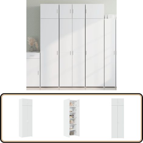 vidaXL Armoire de rangement blanc 70x42,5x225 cm bois d'ingénierie (1/5)