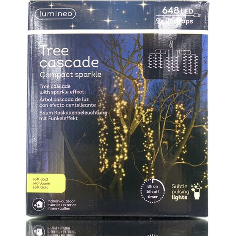 Lumineo LED Baumkaskade compact 9 Stränge 648 Lichter - softgold (1/5)