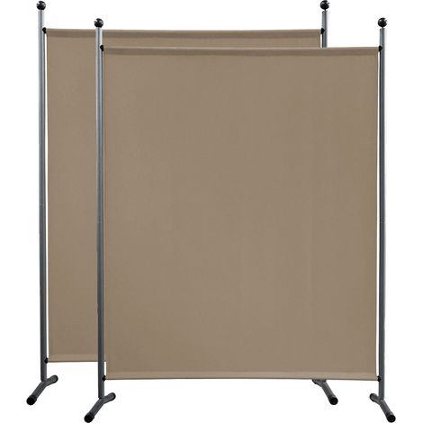 2 Stück Paravent 150 x 190 cm Beige - Raumteiler Stellwand Blickdicht Innen & Außen - Garten & Balkon Sichtschutz Trennwand (1/5)