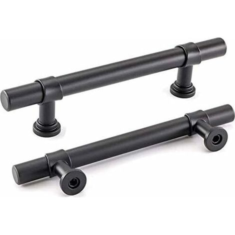 Juego de 2 tiradores negros para mueble de baño de 192 mm