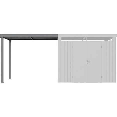 Appentis pour abri de jardin - 5,99 m² - épaisseur 0,35 mm - Gris - MERANO (1/4)