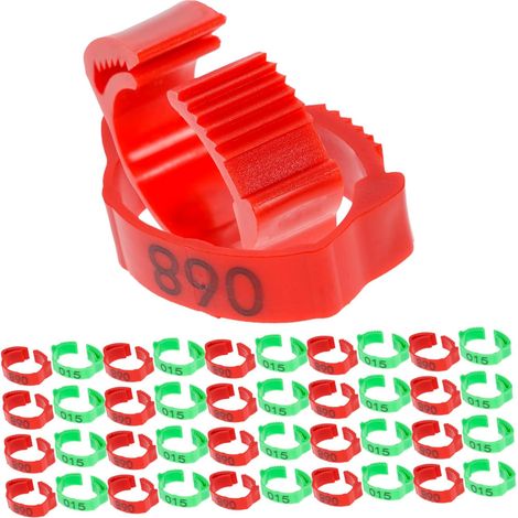 Anneaux de Marquage Poulet et Volaille, Bagues Identification Pattes en Plastique Solide, Taille Standard, Usage Élevage Agricole, pour Poulets, Canards, Oies, Fermiers (1/5)