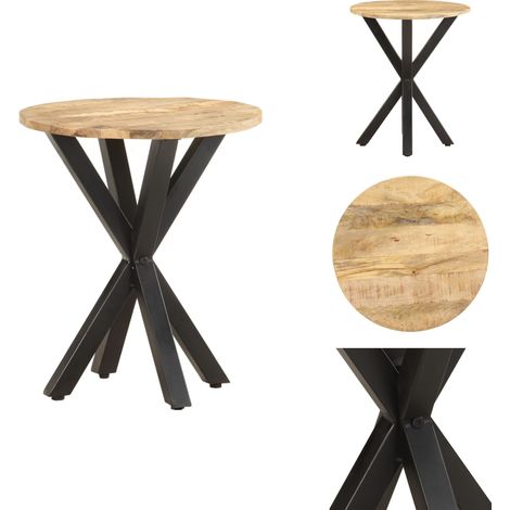 Table d'appoint 48x48x56 cm Bois de manguier massif - Table Basse Industrielle - Table D'appoint Bois - Meuble Design - Table D'appoint Vintage - Table D'appoint Rustique (1/5)
