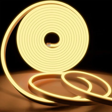 1 Bande LED néon, 2 m, Blanc chaud, Flexible, IP65, 120 LED/m, Intérieur et extérieur