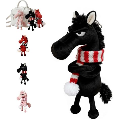 Year of The Horse Lucky Mascot, Year of The Horse 2026 Decorations, Lucky Horse Guardians, Small Charm Symbolizing Strength, Courage, Balance, and Moving Forward, Emotional Support (Black)
