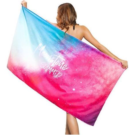 Serviette de plage XL sans sable + sac - Séchage rapide - Microfibre compacte et légère - Motif ciel étoilé coloré (1/5)