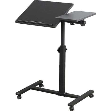 Escritorio de la Computadora Portátil, Altura Regulable Mesa Auxiliar con 4 Ruedas,para Computadora para Oficina Hogar Negro SKT01 (1/5)