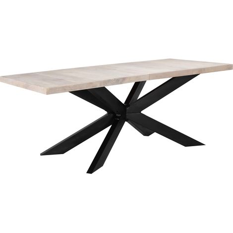 Maison Exclusive - Table à dîner 180x90x76 cm Bois de manguier massif blanchi (1/5)