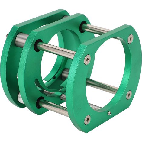 Base élévatrice inversée pour défonceuse, serrage 4 mors, levage manuel 51mm, alu-acier, pour toupie 64-66mm, établi bois (1/5)