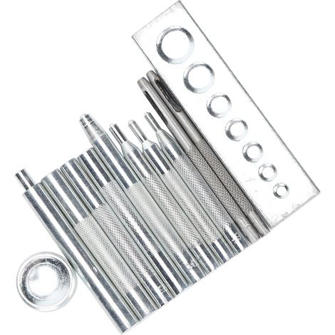 Ensemble de poinçons à boutons-pression en acier inoxydable pour la pose de boutons en cuir. Outil de pose de boutons en cuir à faire soi-même. (1/5)