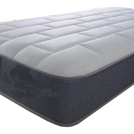 Extreme Comfort 7.5 deep Memory foam Cool touch Top panel with Grey border Spring Mattress, 2ft6 Small Single 75cm by 190cm