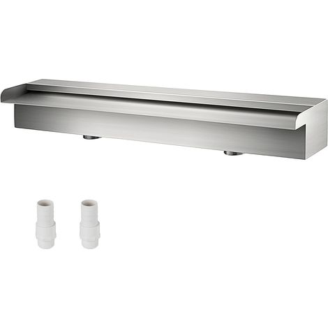 Fontaine décorative en acier inoxydable 150 x 11,4 x 7,9 cm cascade pour bassin de jardin, piscine, intérieur et extérieur (1/5)