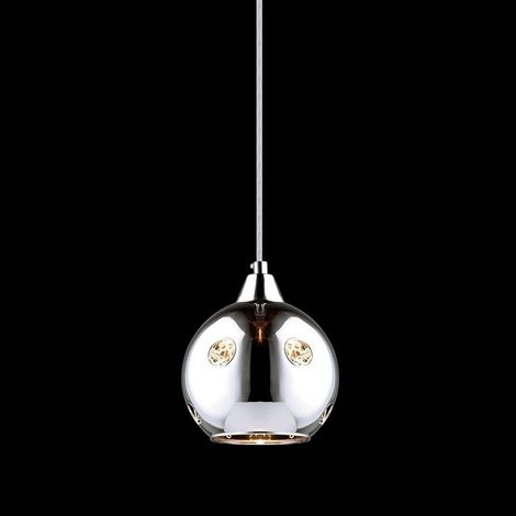Italux Martin - Suspension à 1 ampoule chromée avec abat-jour en verre, E14 (1/2)