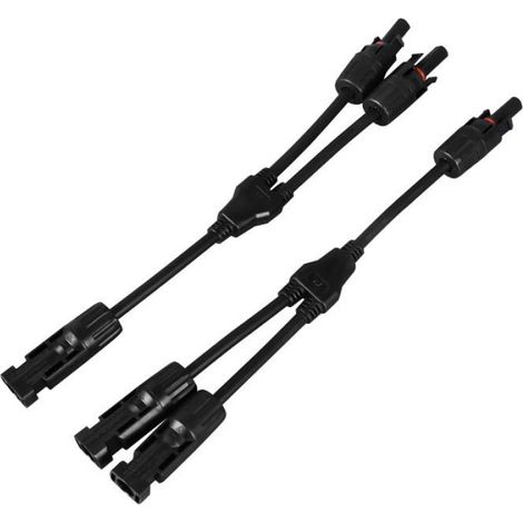 Connecteur MC4 en Y pour panneaux solaires - - 1 entrée 2 sorties - IP67 étanche - Câble 30 cm (1/5)