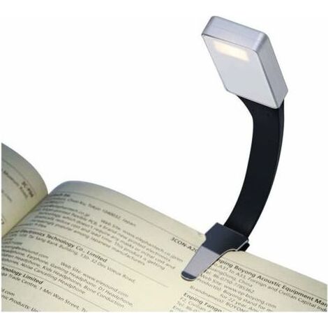 LED-Leselampe, USB-wiederaufladbare Leselampe für die Nacht, Klemmleuchte mit 3 Helligkeitsstufen für Bücher, 360° flexibel, Nachttischlampe (Silber) (1/4)