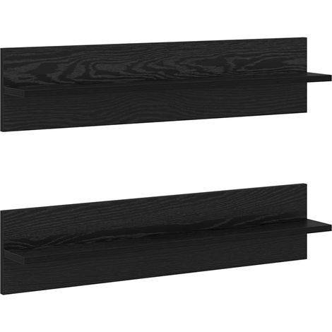 Étagères Murales 2 pcs,Étagère flottante Chêne noir 80 x 11,5 x 18 cm CFW50501 (1/5)