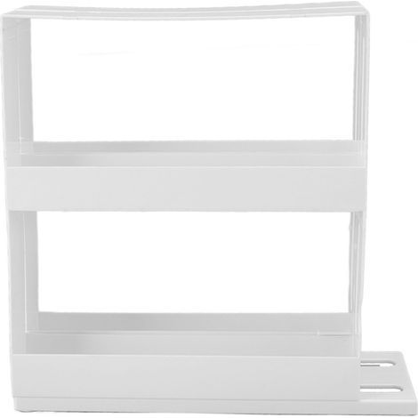 tagère à épices coulissante, conception coulissante, 2 niveaux, grande capacité, fond antidérapant, étagère à épices rotative largement utilisée (1/5)
