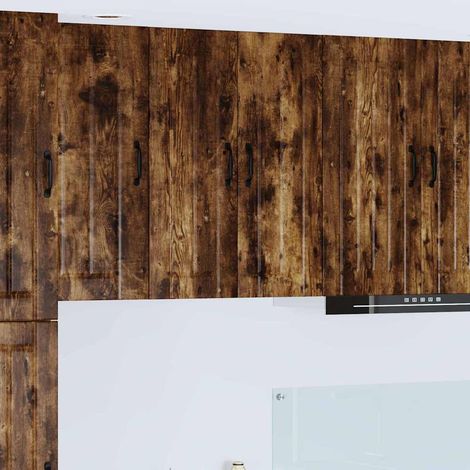 Wall Glass Cabinet LUCCA Smoked Oak 60 x 31 x 80 cm vidaXL