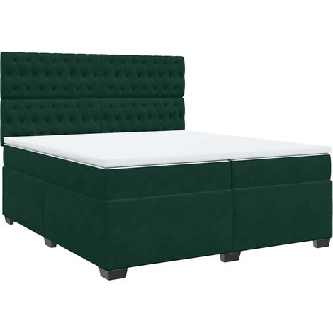Maison Exclusive - Giroletto a Molle con Materasso Verde Scuro 200x200 cm Velluto (1/5)
